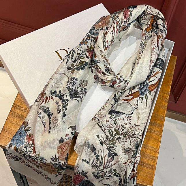 SCARF 200 CM IN WHITE MIX COLORFUL CASHMERE 413823