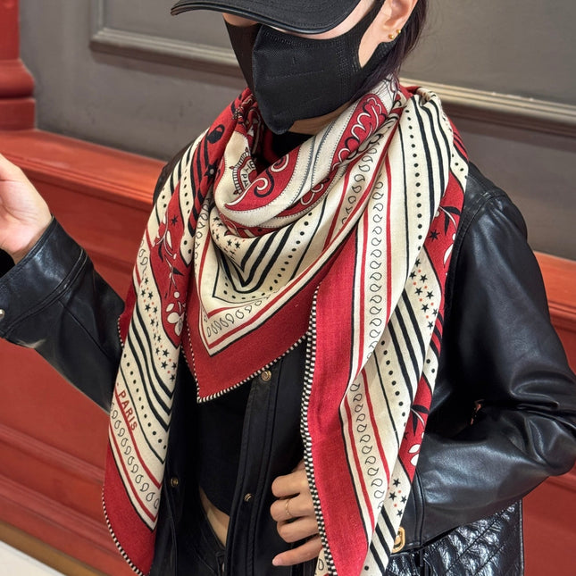 HERMES 25S SCARF 140 IN CASHMERE SILK 727317