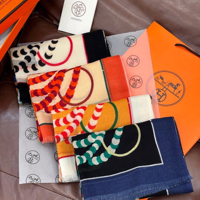 HERMES 25S SCARF 200 IN CASHMERE SILK 730599