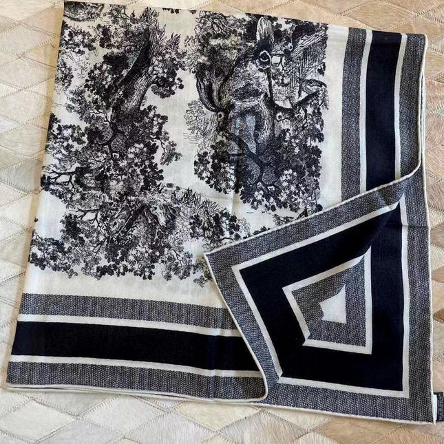 DIOR SCARF 110 CM IN COTTON-SILK FABRIC 730606