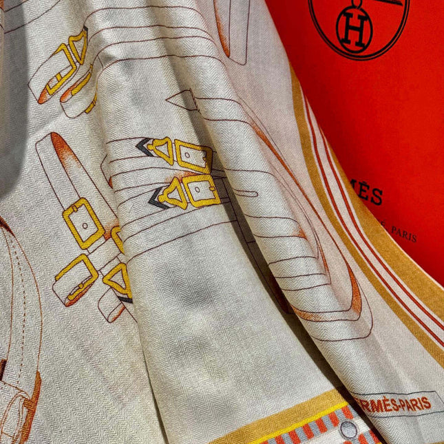 HERMES 25S SCARF 140 IN SILK AND CASHMERE 735808