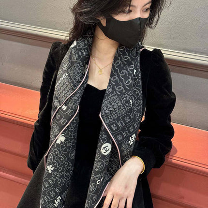 CHANEL 25S SCARF 110 IN CASHMERE SILK 738477