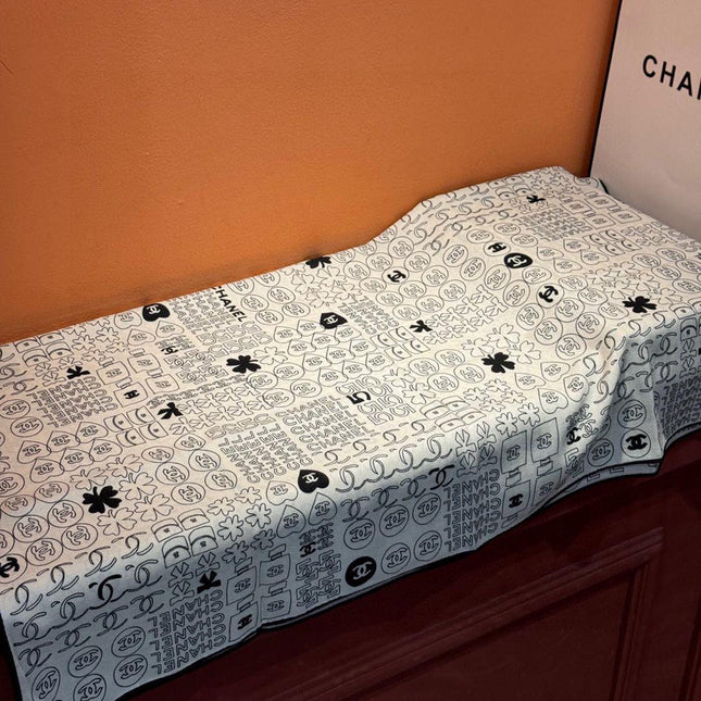 CHANEL 25S SCARF 110 IN CASHMERE SILK 738478