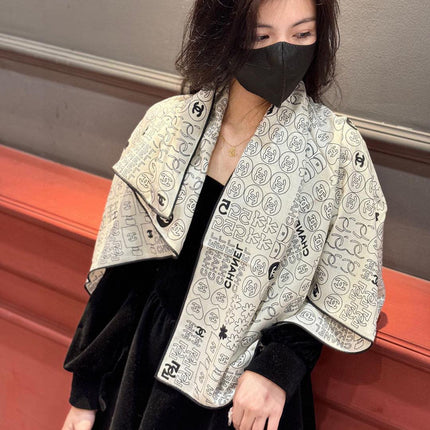 CHANEL 25S SCARF 110 IN CASHMERE SILK 738478