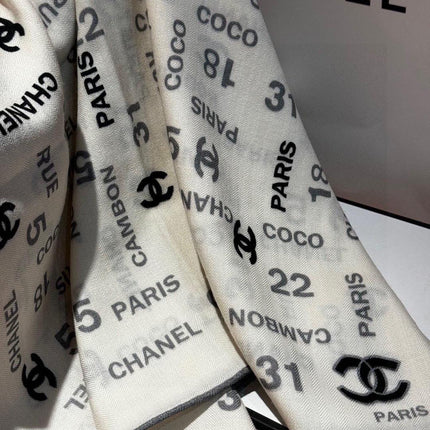 CHANEL 25S SCARF 180 IN CASHMERE SILK 738479