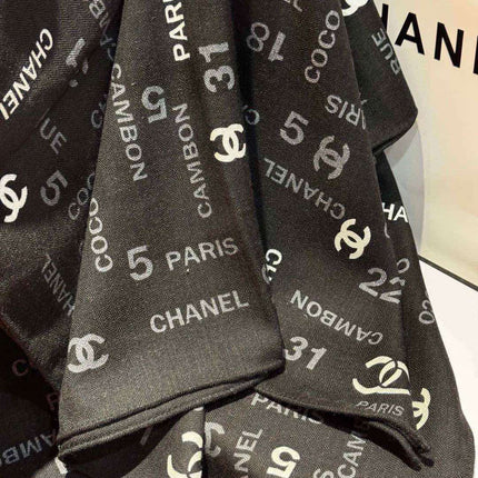 CHANEL 25S SCARF 180 IN CASHMERE SILK 738480