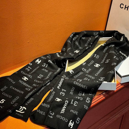 CHANEL 25S SCARF 180 IN CASHMERE SILK 738480