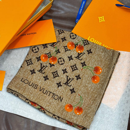 LV SCARF 140 CM IN WOOL MIX SILK 737264