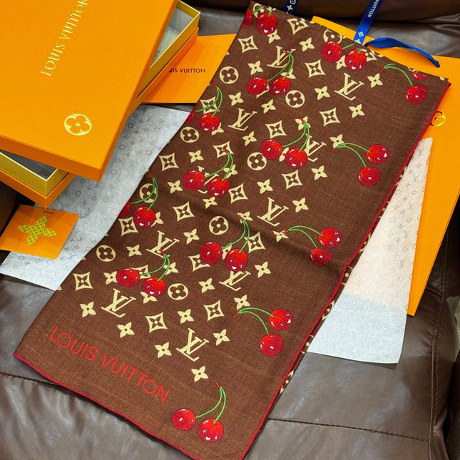 LV SCARF 140 CM IN WOOL MIX SILK 737265