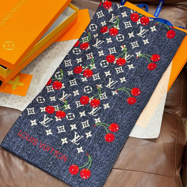 LV SCARF 140 CM IN SILK-CASHMERE BLEND 737269