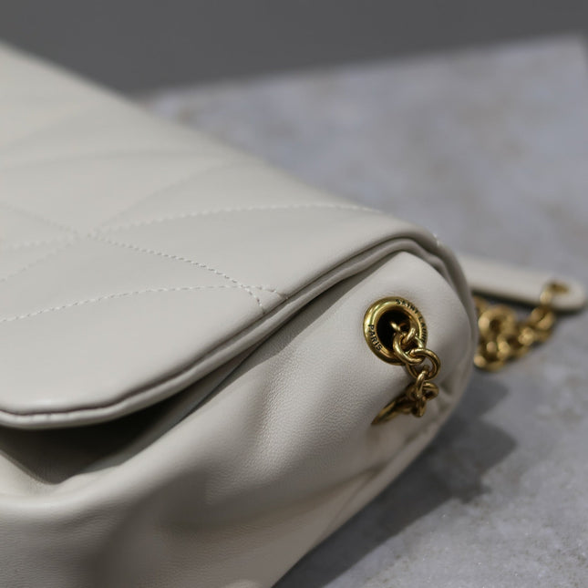 YSL 25S JAMIE MINI 20 IN BLANC VINTAGE LAMBSKIN GOLD HARDWRE