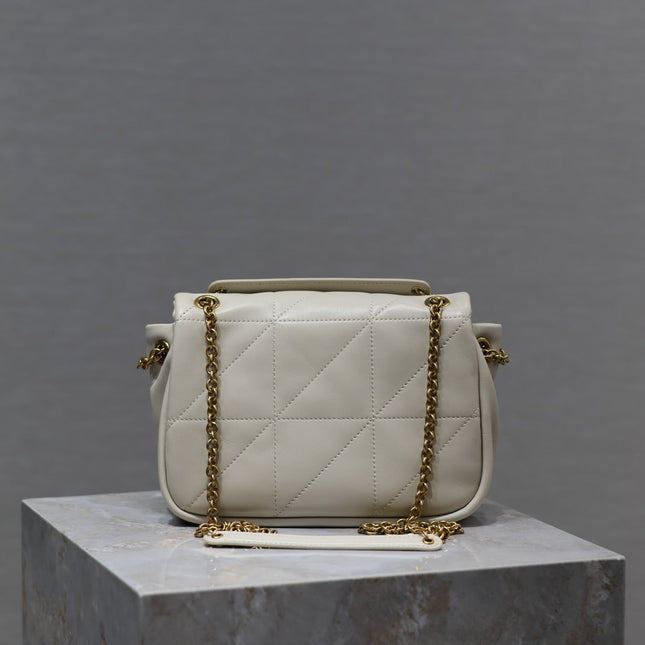 YSL 25S JAMIE MINI 20 IN BLANC VINTAGE LAMBSKIN GOLD HARDWRE
