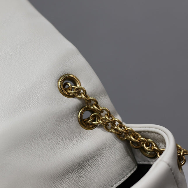 YSL 25S JAMIE MINI 20 IN BLANC VINTAGE LAMBSKIN GOLD HARDWRE