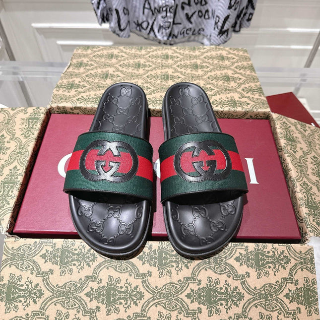 SANDALS 25S IN BLACK AND RED MIX RED LAMBSKIN EMBOSSED LOGO STYLE 4