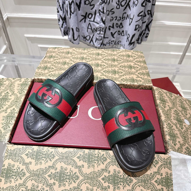 SANDALS 25S IN BLACK AND RED MIX RED LAMBSKIN EMBOSSED LOGO STYLE 4