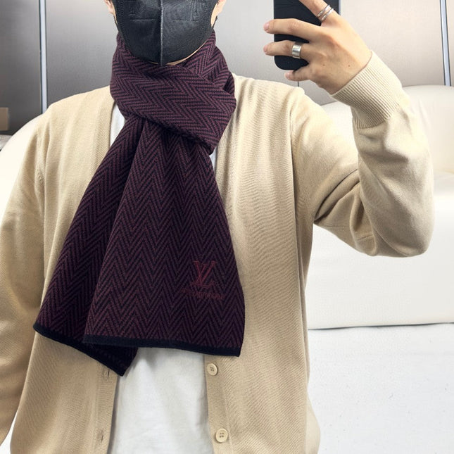 SCARF 180 CM IN WINE PURPLE CASHMERE 393154