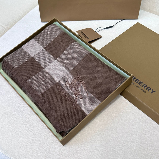 SCARF 190 CM IN MEDIUM BROWN CASHMERE  398395