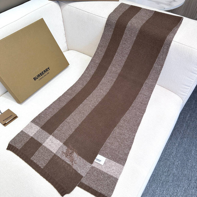 SCARF 190 CM IN MEDIUM BROWN CASHMERE  398395