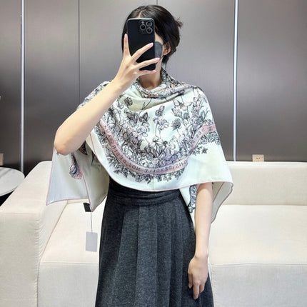 SQUARE SCARF 140 CM IN COLORFUL CASHMERE AND SILK 403837