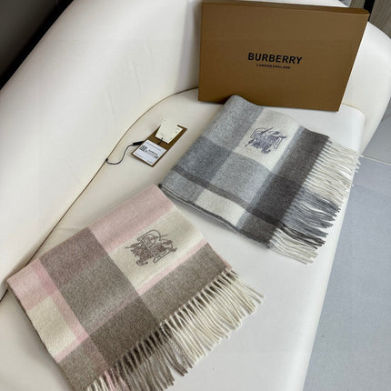 SCARF 180 CM IN LIGHT PINK MIX DESERT BROWN CASHMERE 408503