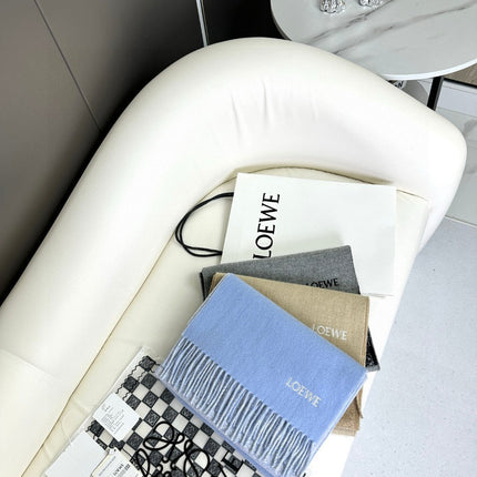 ANAGRAM SCARF 182 CM IN SAND BEIGE WOOL AND CASHMERE 408525
