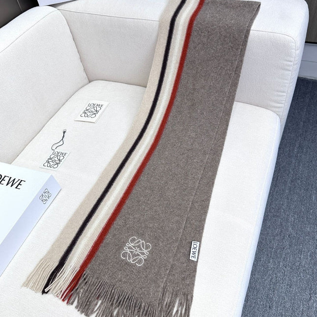 SCARF 180 CM IN KHAKI BROWN CASHMERE 410157
