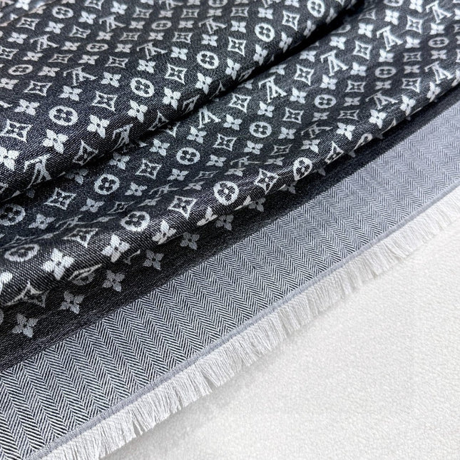LV SCARF 120 CM IN WOOL MIX SILK 737299