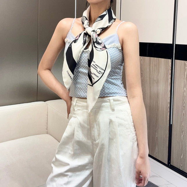 CHANEL 25S SCARF 90 IN SILK 718599