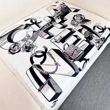 CHANEL 25S SCARF 90 IN SILK 718599