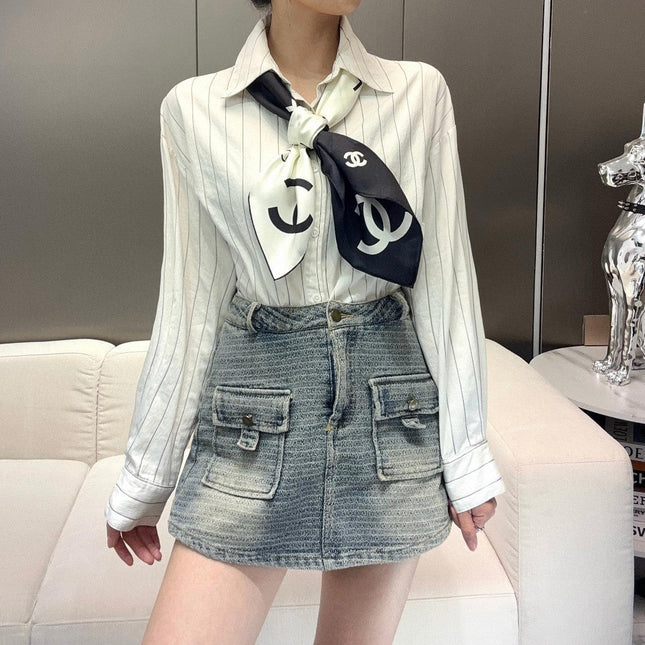 CHANEL 25S SCARF 90 IN SILK 720005