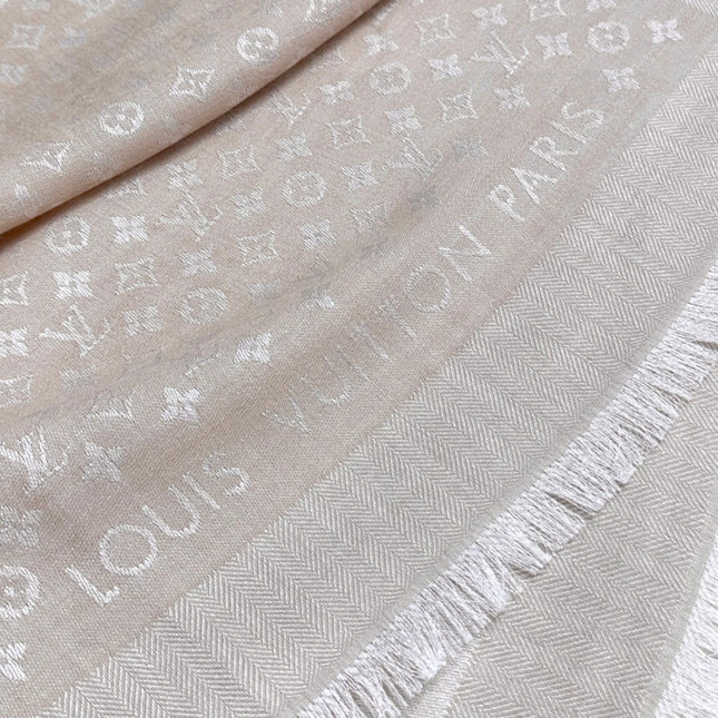 LV SCARF 120 CM IN WOOL MIX SILK 737297