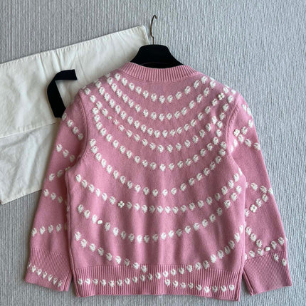 Chanel 25P Cardigan Pink Mix White Cashmere 229516