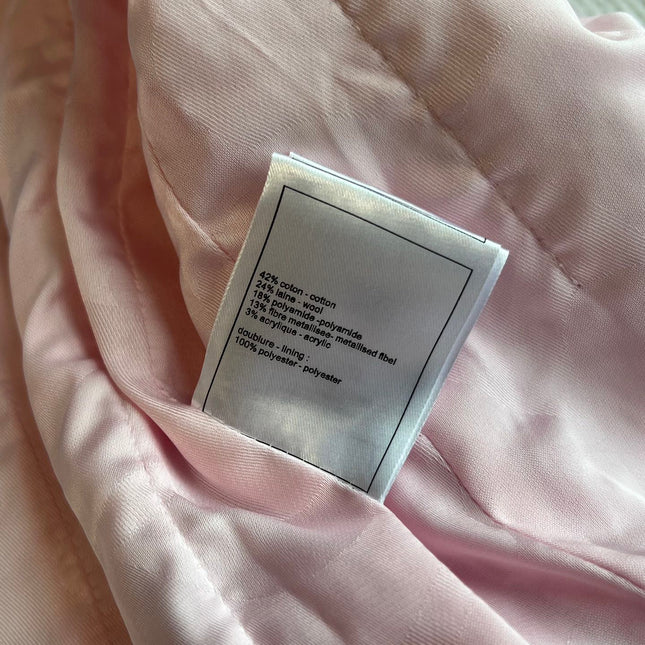 Chanel 25P Cardigan Pink Tweed With Pearl 235893