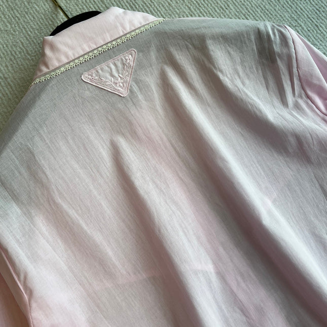 PRADA PINK CROPPED BUTTON-UP SHIRT