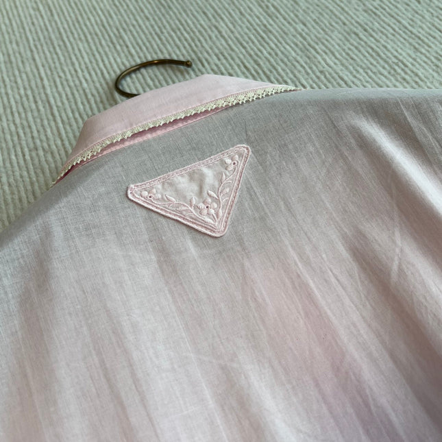 PRADA PINK EMBROIDERED LONG SHIRT