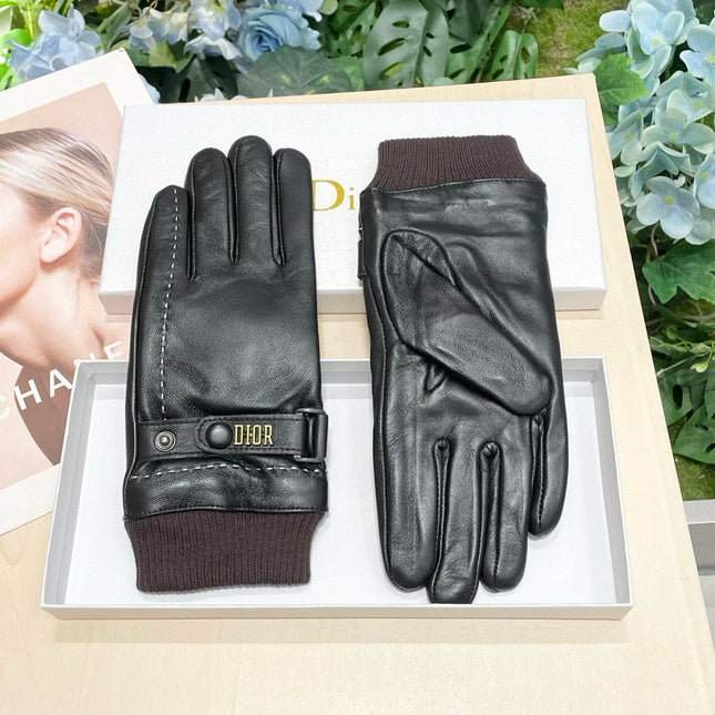 TOUCHSCREEN GLOVES IN BLACK LAMBSKIN MIX MERLOT RED WOOL 464981