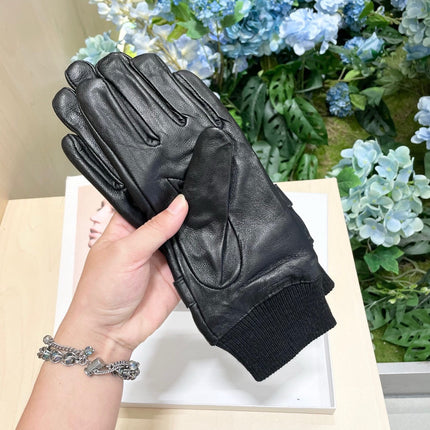 GLOVES IN BLACK LAMBSKIN MIX WOOL 465071