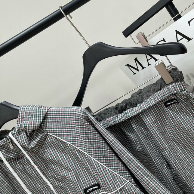 MIUMIU ACTIVEWEAR SET PLAID PATTERN 267917