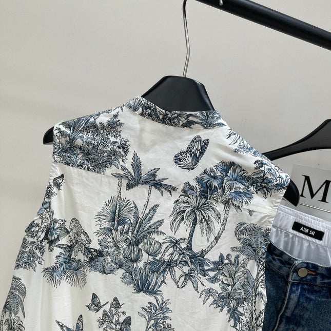 DIOR SLEEVELESS BLAZER DRESS WITH PALM TREE PRINT 267896