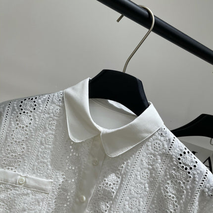 CELINE SHORT SLEEVE CUT-OUT SHIRT 273109
