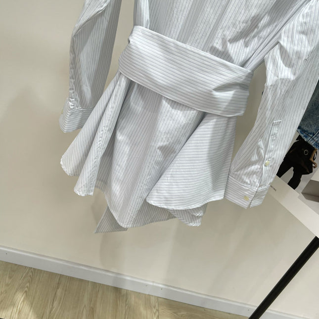 LOEWE VERTICAL STRIPED SHIRT DRESS 273146