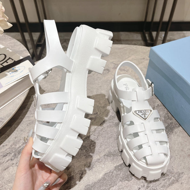 Pra Rubber Monolith Sandals White