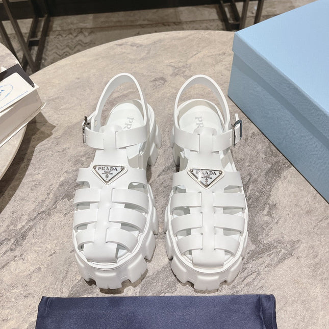 Pra Rubber Monolith Sandals White
