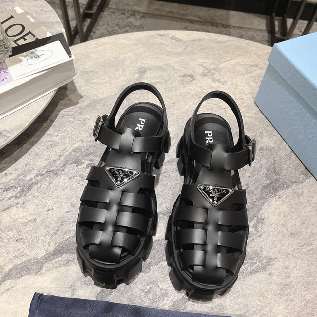 Pra Rubber Monolith Sandals Black
