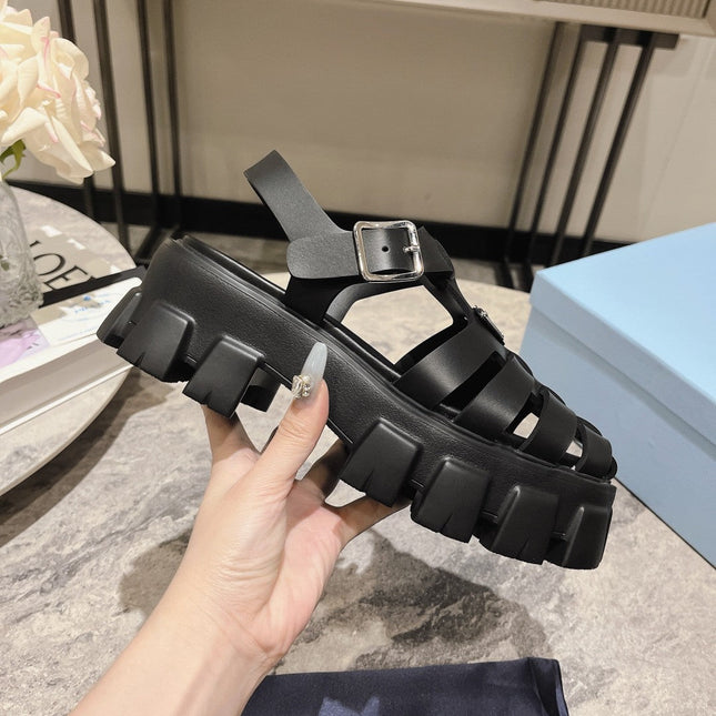 Pra Rubber Monolith Sandals Black