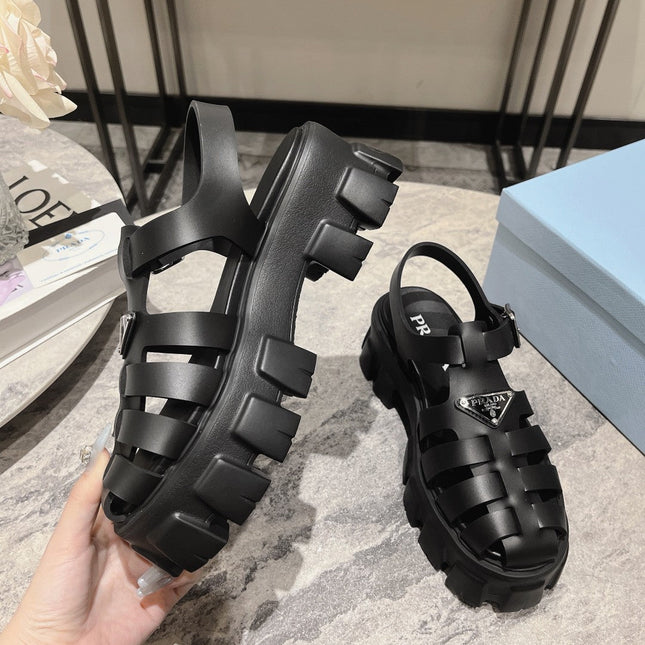 Pra Rubber Monolith Sandals Black