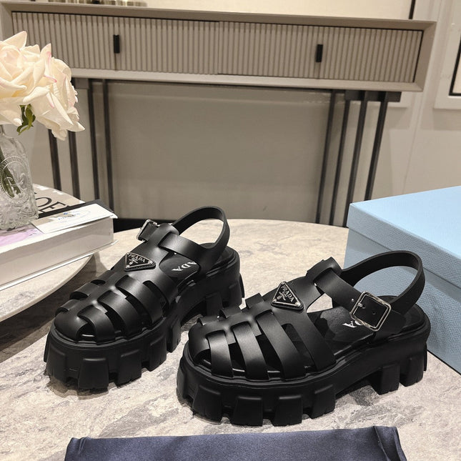 Pra Rubber Monolith Sandals Black