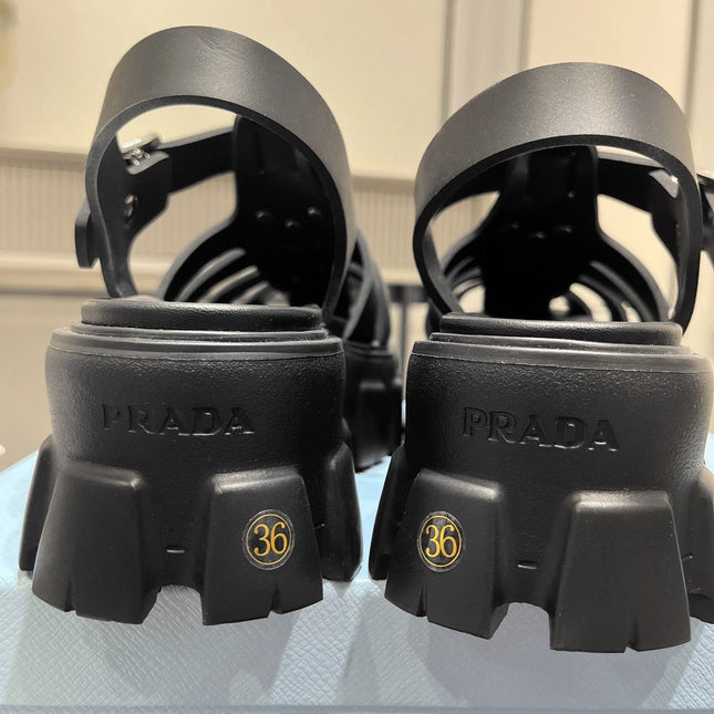 Pra Rubber Monolith Sandals Black