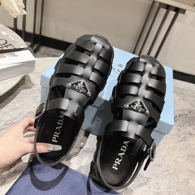 Pra Rubber Monolith Sandals Black