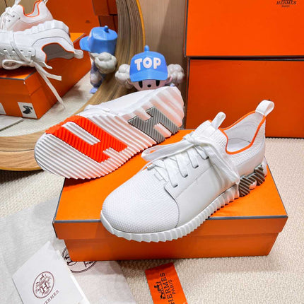 DEPART SLIP-ON SNEAKER IN FULL WHITE KNIT AND CALFSKIN